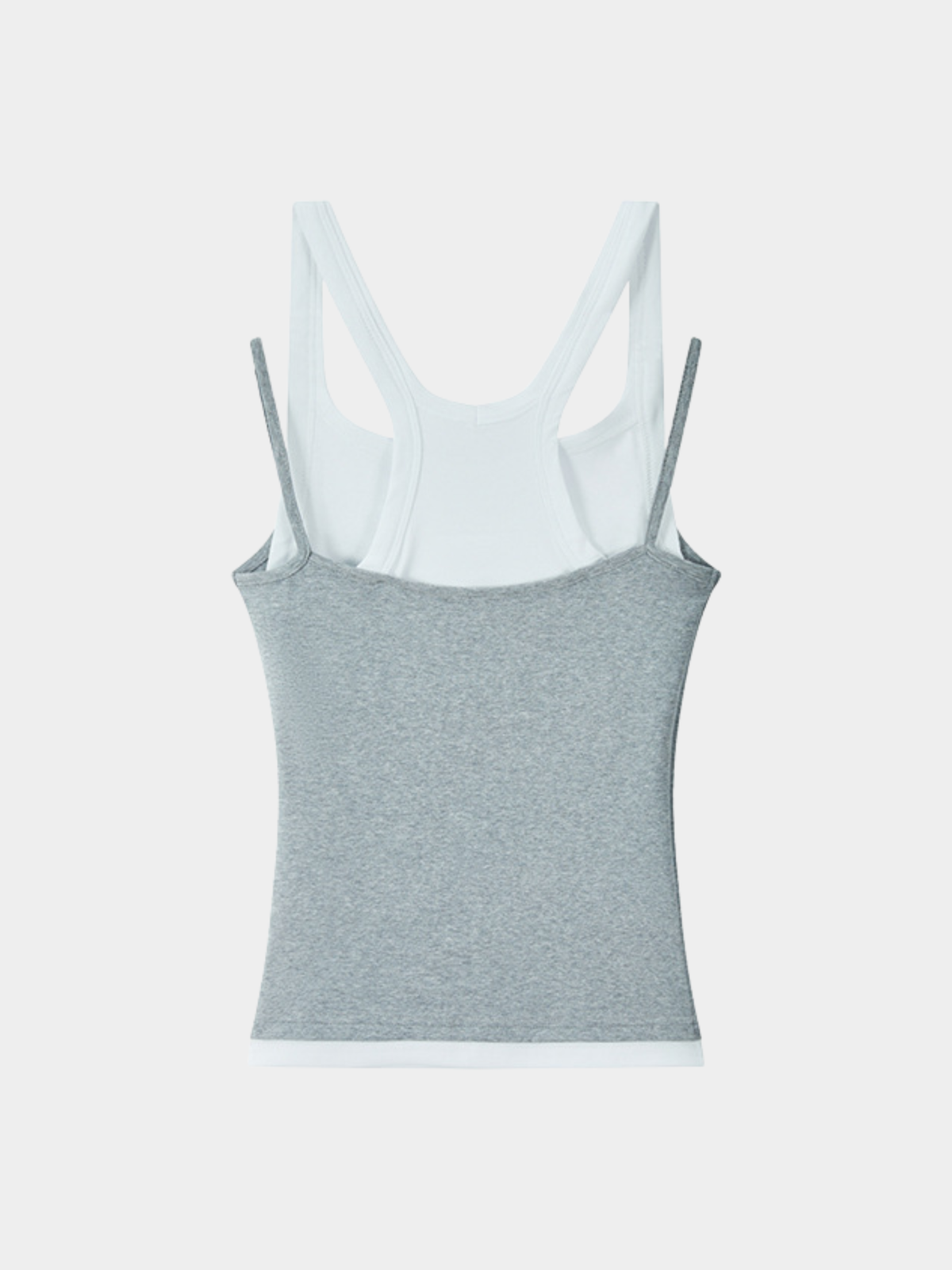Caveveil - Women's Faux Two-Piece Ribbed Tank Top