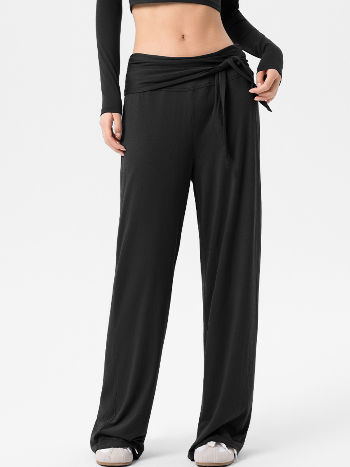 EchoCrest - Women's Detachable Belt Breathable Wide-Leg Pants