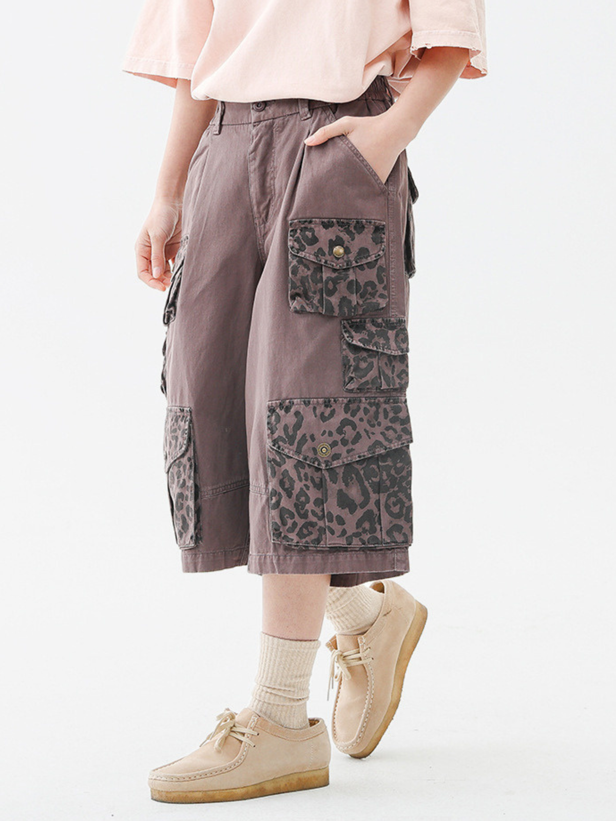 CampStick - Washed Solid Utility Cropped Pants