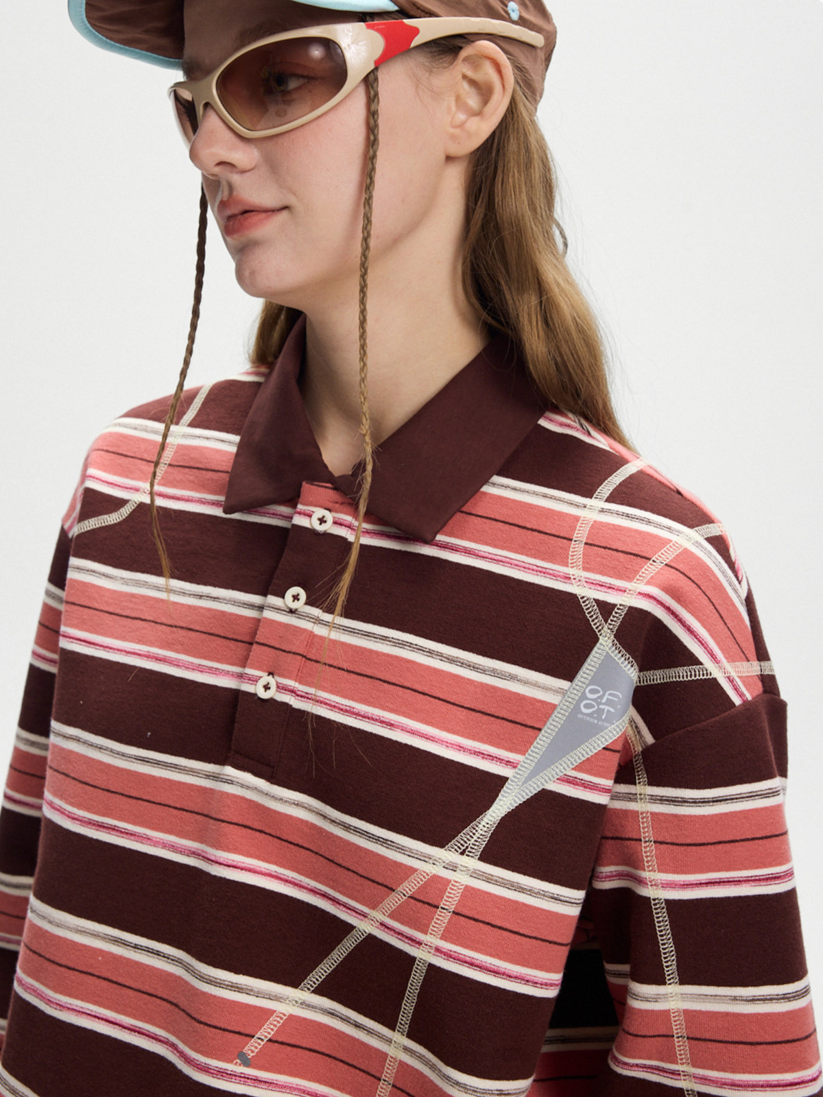 Staple - Women's UPF50+ Protection Striped Knit Long Sleeve Polo Shirt
