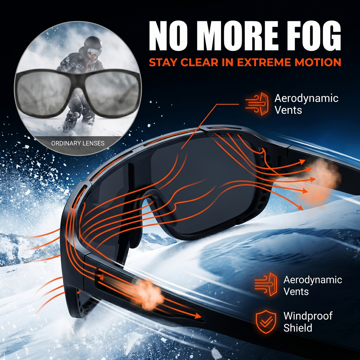 🔥LAST DAY PROMOTION - 50%OFF HD Anti-Fog Ski Goggles - Zero-Distortion Oversized Sport Shield